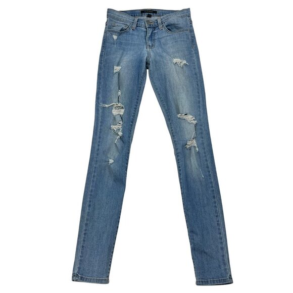 Flying Monkey Women’s Mid Rise Skinny Jeans Distressed Size 25 Waist - Picture 1 of 10